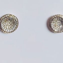 Michael KORS GOLD DESIGNER pave SWAROVSKI CRYSTAL round stud earrings 