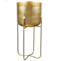 IKEA gold plant pot with stand