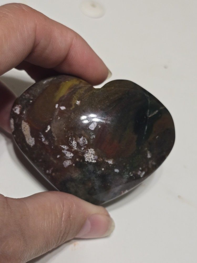 Ocean Jasper Heart Crystal Stone