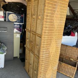 Wicker Dresser, Hope Chest And Nightstand