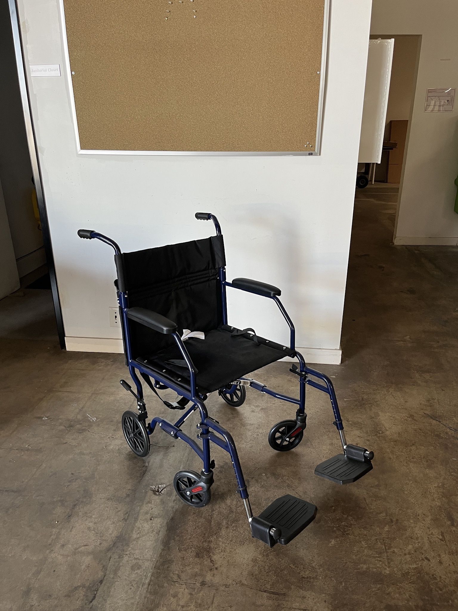 CAREX Wheelchair (Blue, 19” Seat)