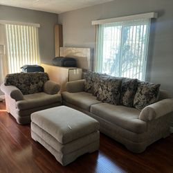 Living Room Sofa Set With Ottoman