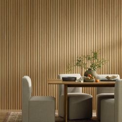 Oak Acoustic Slat Oiled Wood Panels, 6-pack 94”x25” Panels And 8-pack 141”x25”