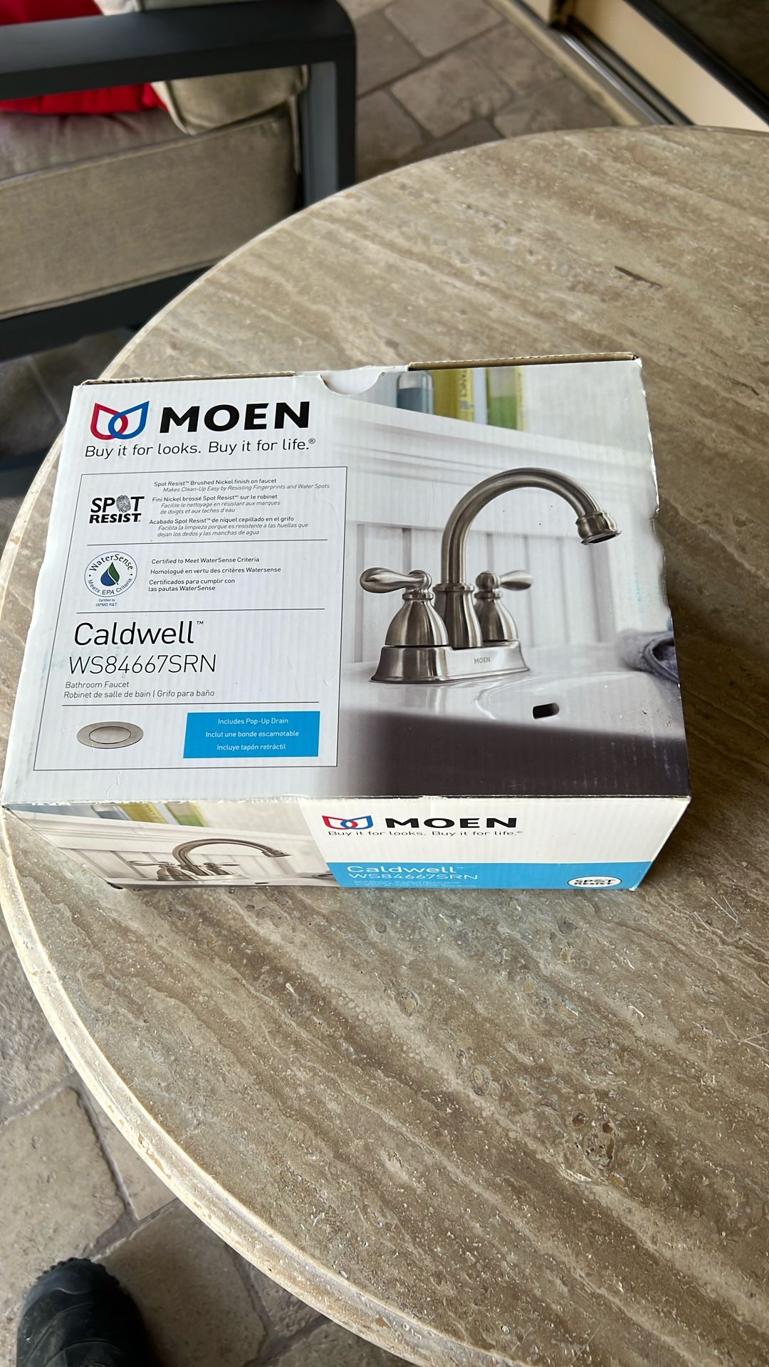 Moen Caldwell WS84667 Chrome Bathroom Faucet 4" Centerset w/ Drain New .