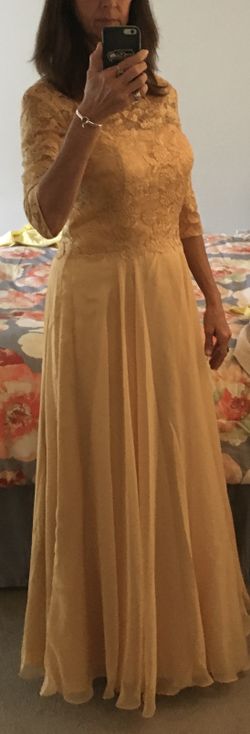 Chiffon, Silk And Lace Evening Gown 