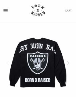 BORN X RAISED RAIDERS LONGSLEEVE SHIRT LARGE