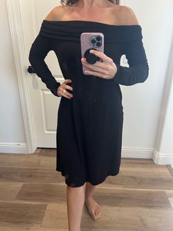 BCBG Black Off-Shoulder Long Sleeve Dress Size M