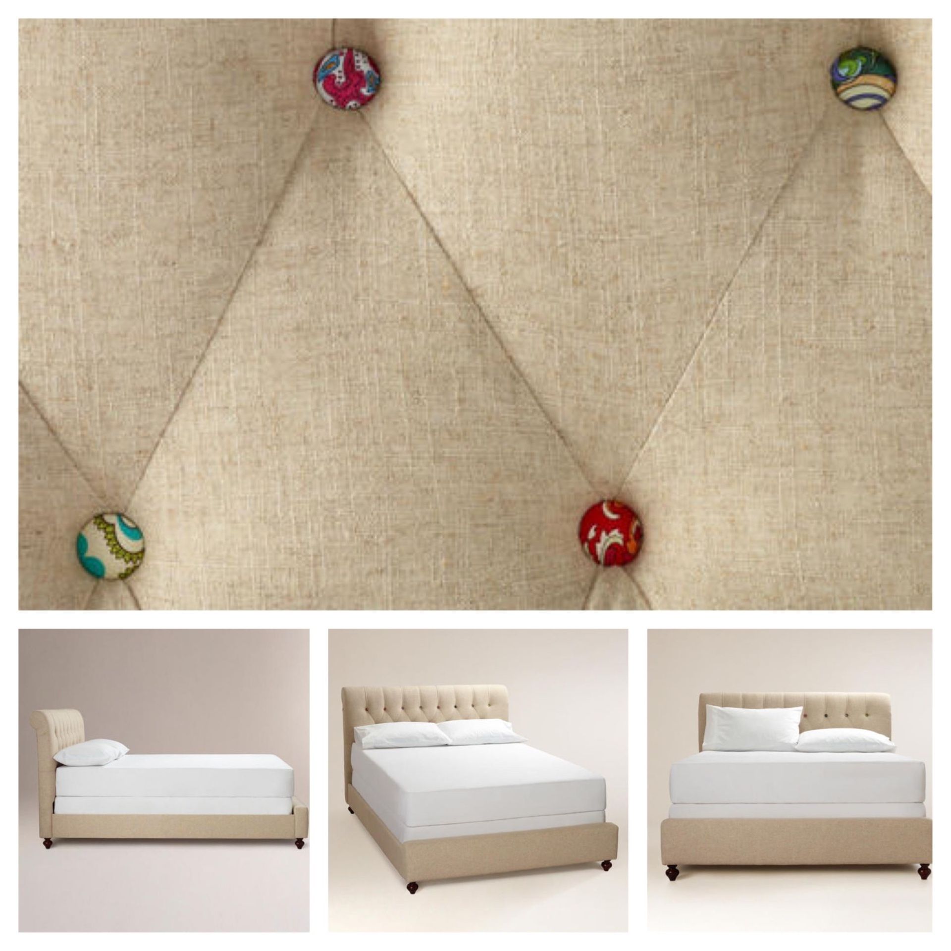 Bed Frame - Erin Cute As A Button queen bed frame from World Market