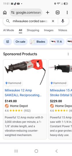 Milwaukee sawzall 12 amp