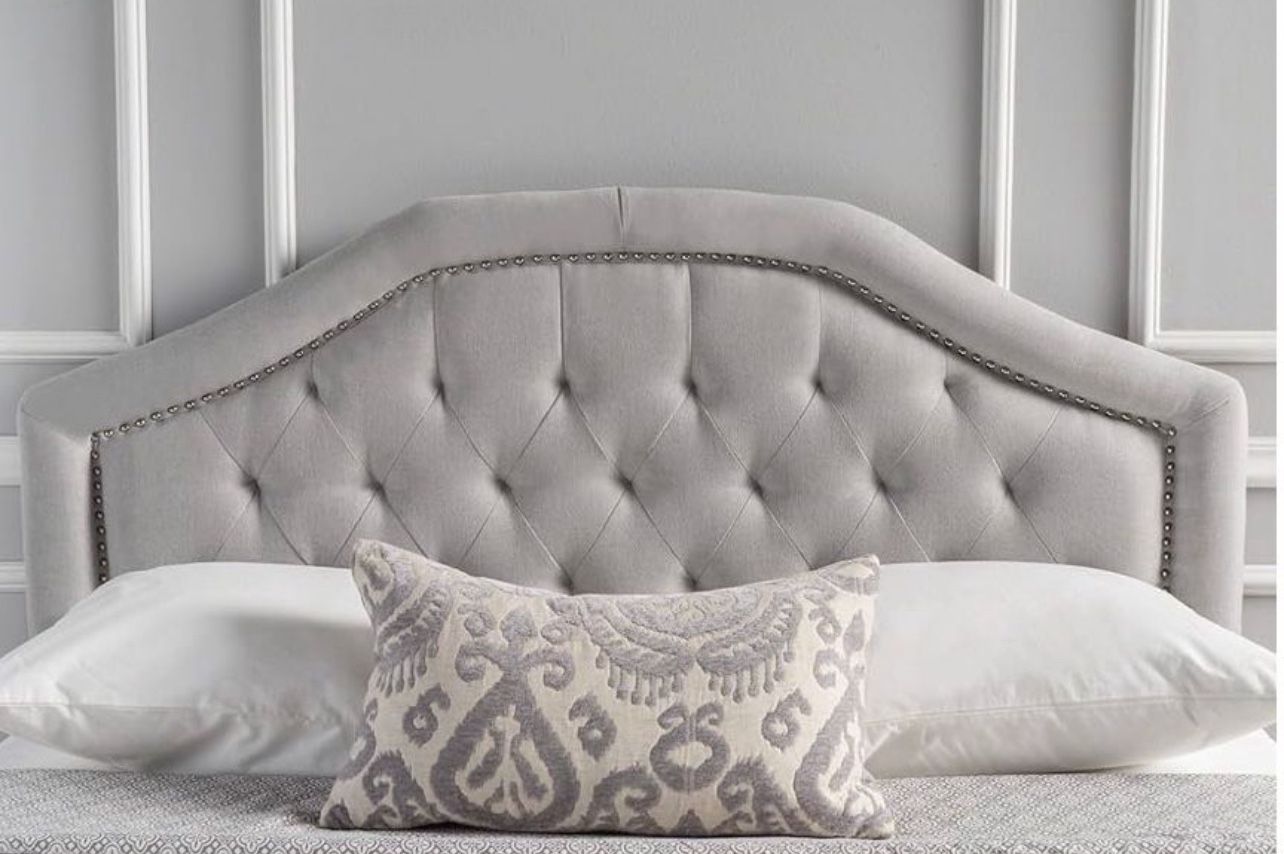 Fabric Headboard Full, Light Grey $100.00