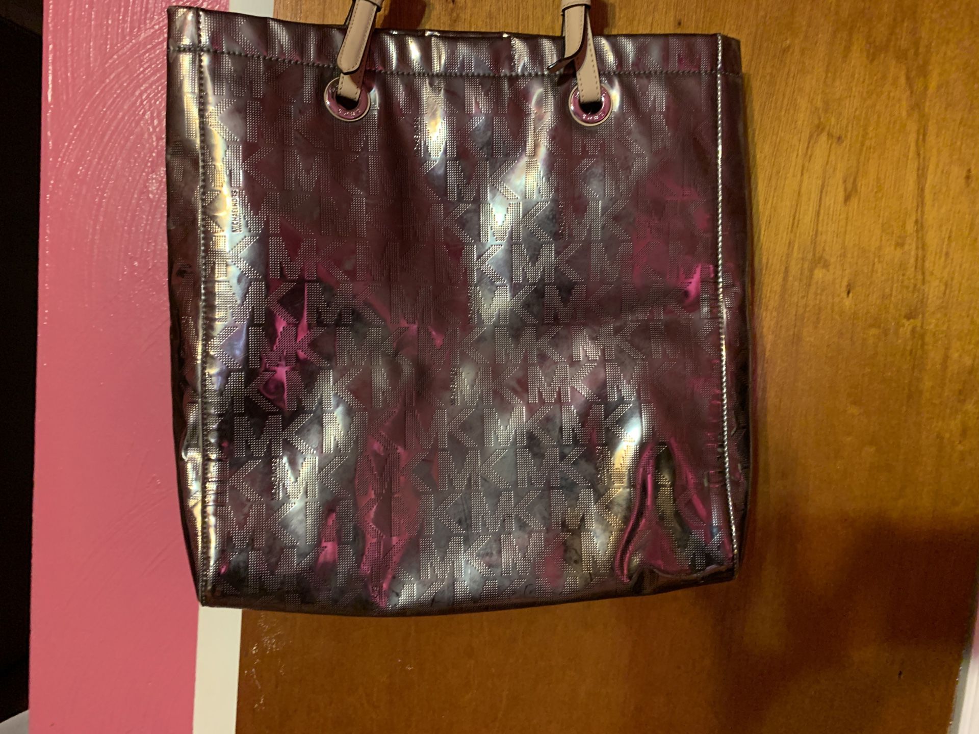 Michael Kors leather metallic tote bag. OBO
