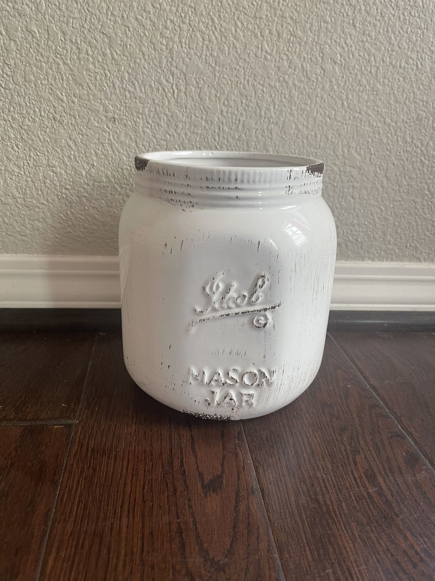Giant Mason Jar With Yarn Balls 