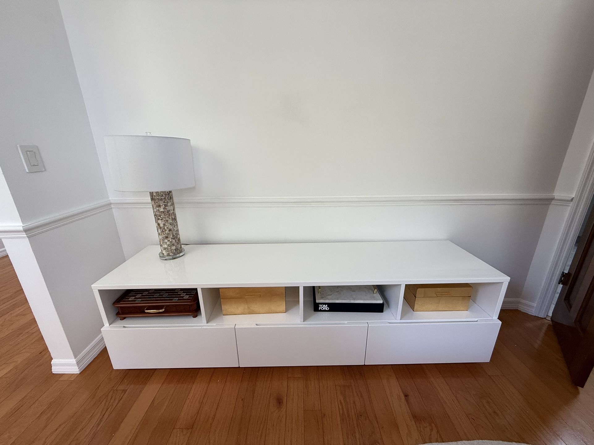 White Tv Console table from CB2
