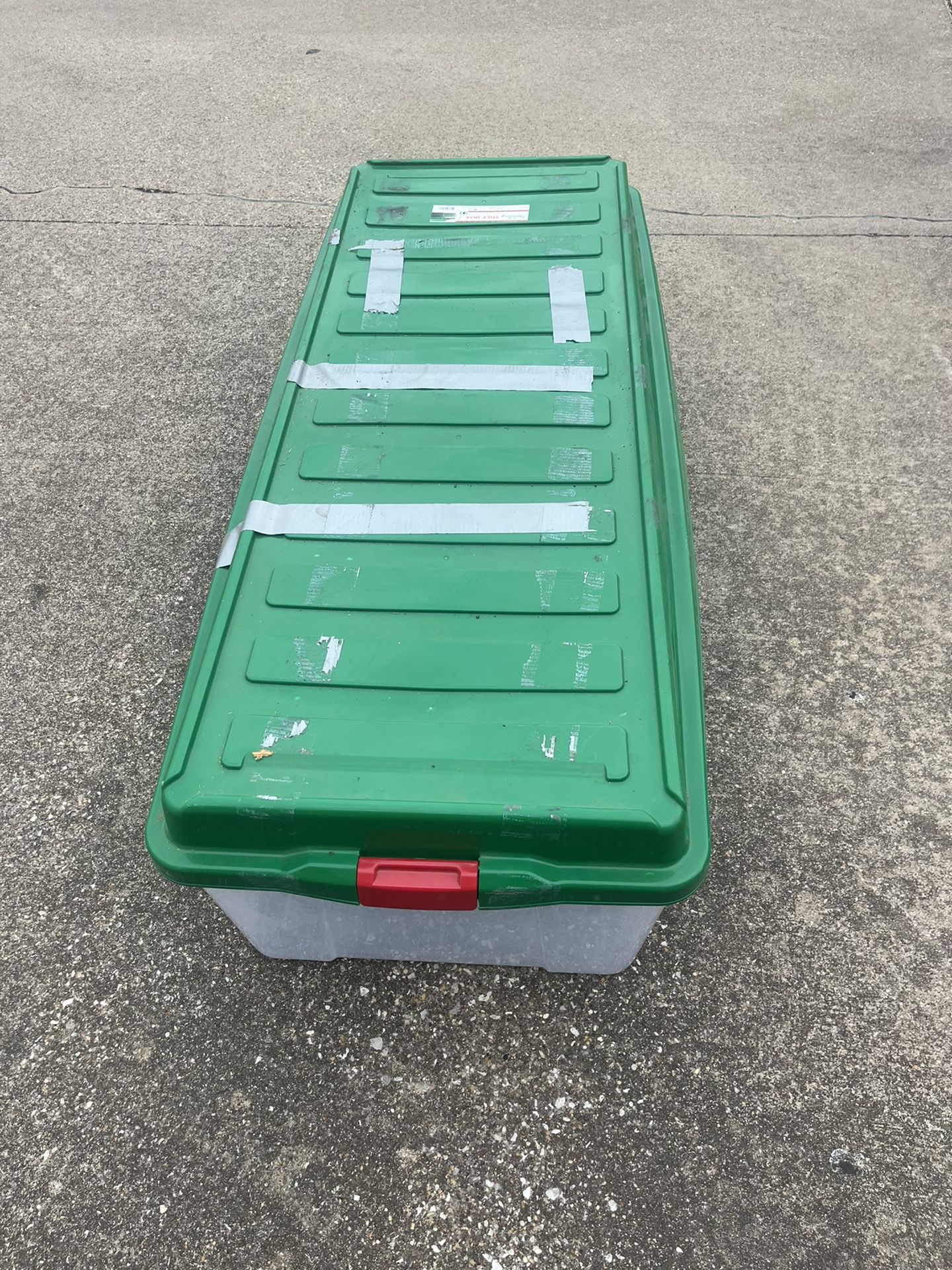 Holiday Tree Box or Large storage container 176 Quart/44 gallon; 52 7/8  inches x 14 1/16 inches for Sale in San Jose, CA - OfferUp