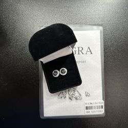 Black & White Moissanite Earrings, 925 Sterling Silver