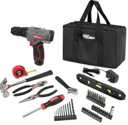 Cordless Drill and Home Tool Set