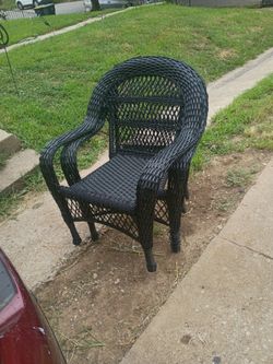 Black wicker chairs