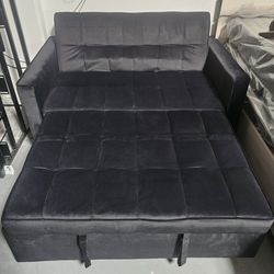 Black retractable loveseat sleeper