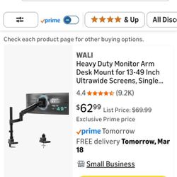 WALI Heavy Duty Monitor Arm Desk Mount