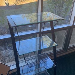 $350 Glass And Wood Shelf