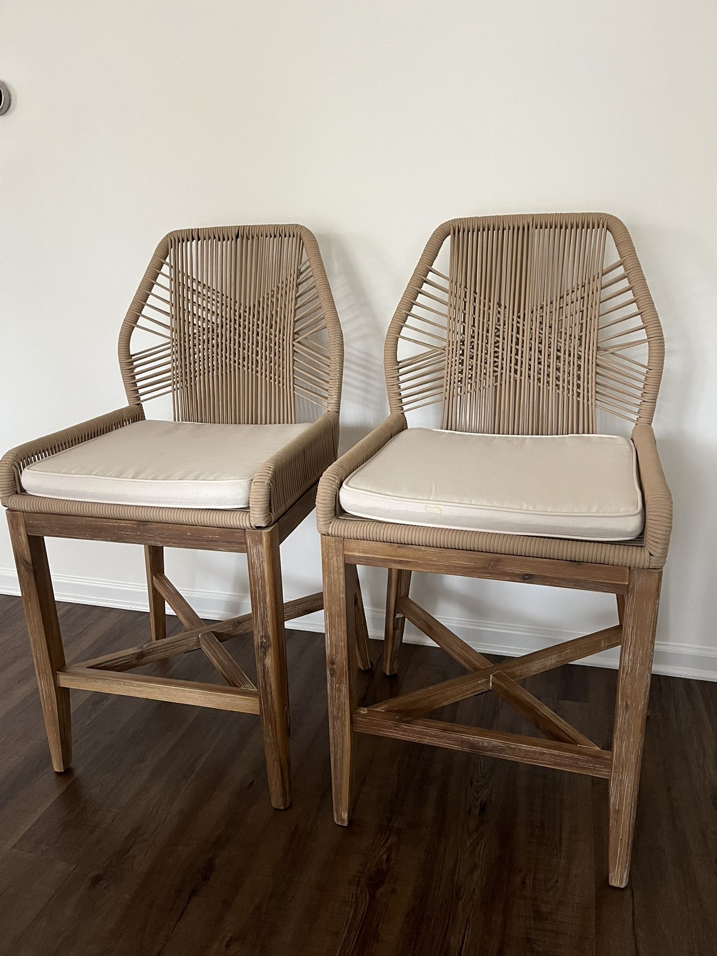 Woven Bar Stool Chairs (2)