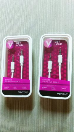 Braided stereo auxiliary cable audio 3.5 Jack compatible IPhone Android mp3 player