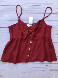 Red Peplum Cami Top