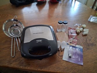 Waffle maker and random house stuff lot