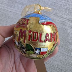 🎄 Kitty Keller Designs Cloisonné Ornament – Midland Texas – Handcrafted – Original Box – Rare