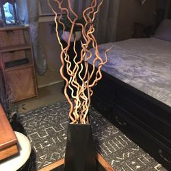 Metal Floor Vase With Sticks