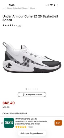 Boys under armour curry shoes. Size5.