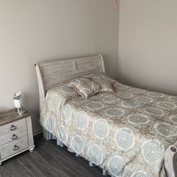 Queen Bed  Nightstand And Chair