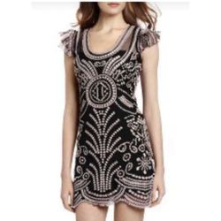 NEW Anthropologie Yoana Baraschi Voodoo Power Party Dress Women's 8 Black Purple Sexy Cocktail 