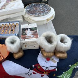 3 GOLDEN CHRISTMAS BOOTS FOR 10$ All Firmed Nice Rare Vintage 