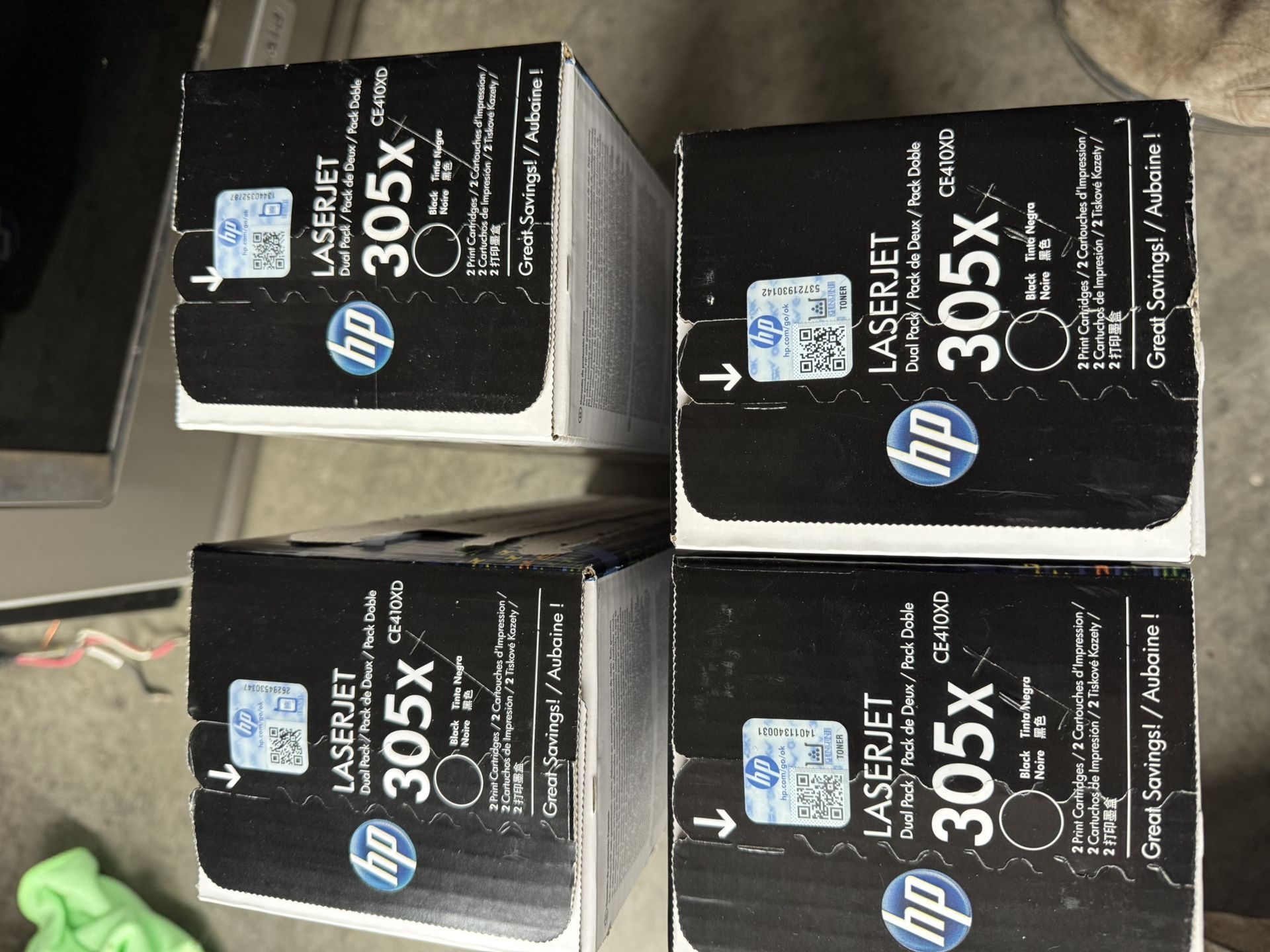 HP Toner Cartridges. Color And black New In Unopened Boxes