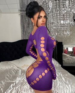 Purple one size cute lingerie dress