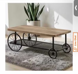Coffee table with wheels