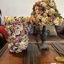 Rose Petal Hand Made Lamp And Flower  Vase