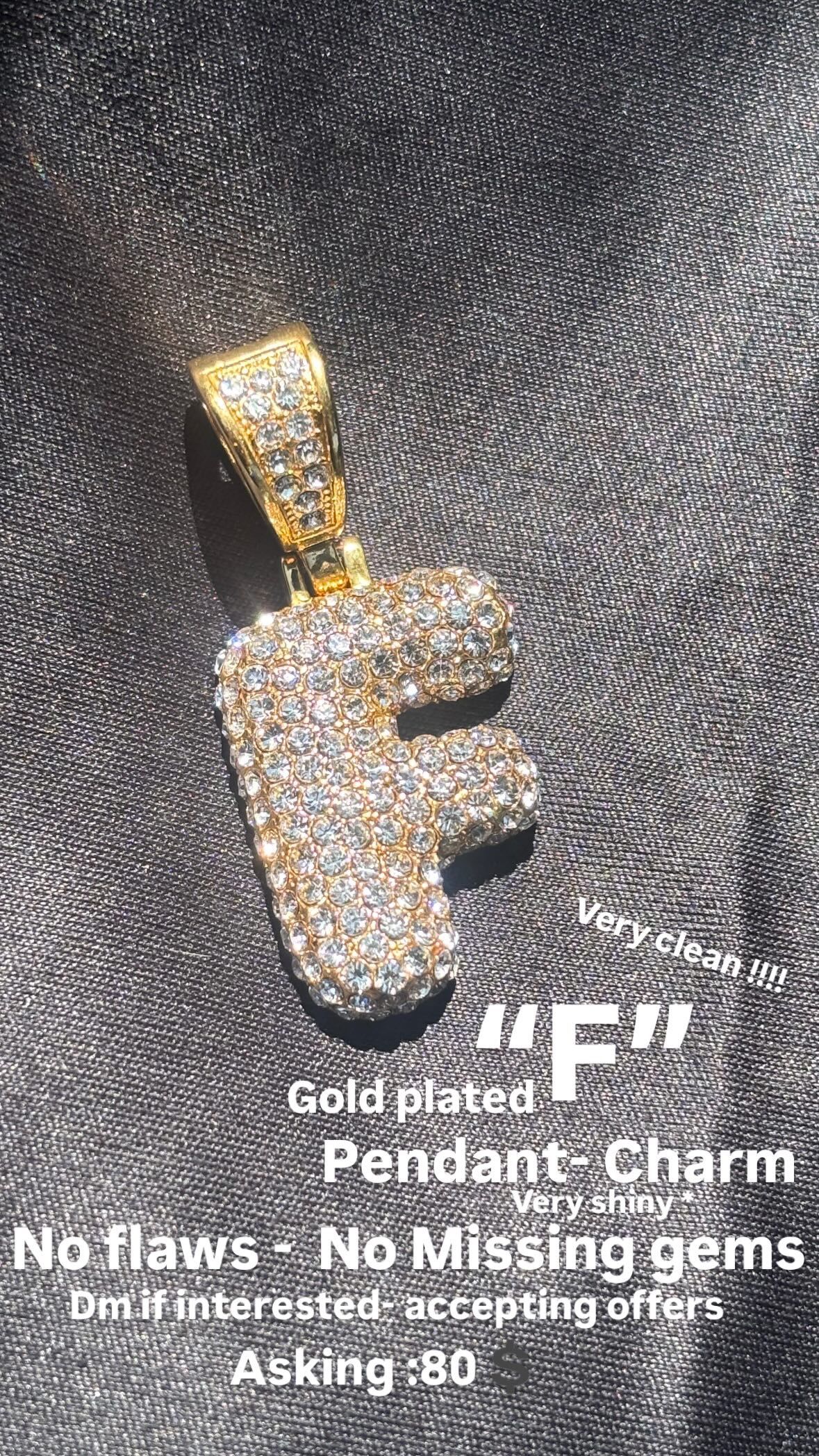 F GOLD PLATED PENDANT