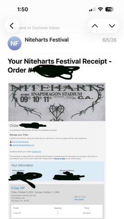 Selling (4) VIP 3-Day Niteharts