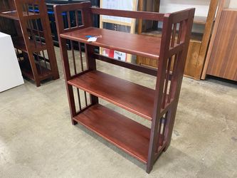 Dark Mahogany Finish Folding Display Shelf