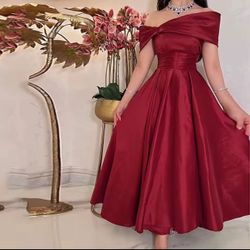 Knee length Red Ball Gown 