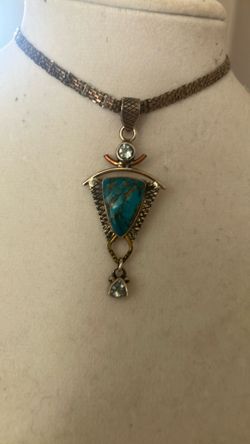 .925 blue turquoise with light blue topaz stones