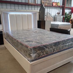 Queen Bed With Mattress Set 