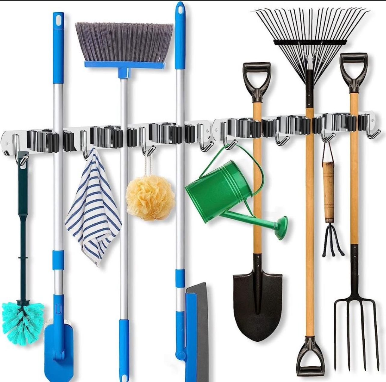 Organization Wall Mount 2 Pack Mop Garage Broom Storage BRAND NEW IN BOX Home Kitchen Garden $29.89