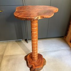 Live edge wood end table. 