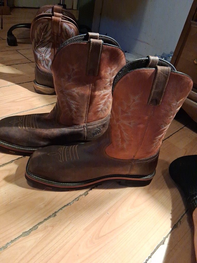 HOSS Man Steel Toe Boots Size 14