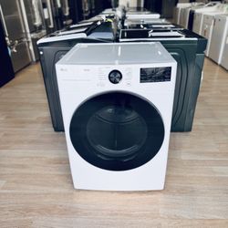 New LG 7.4 Cu. Ft. Vented SMART Stackable Gas Dryer in White with TurboSteam and Sensor Dry Technology DLGX4081W