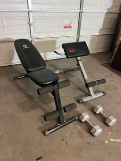 Workout bench and Sunny Health & Fitness 45° Hyperextension and 50 lb