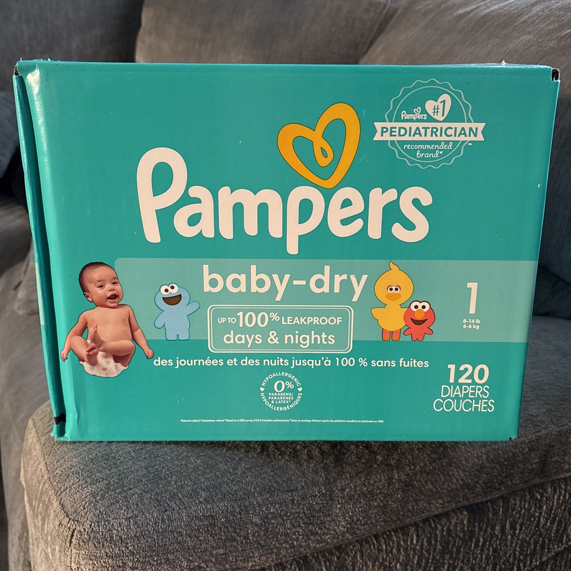 Pampers Baby-dry. Size 1 8-14 lb. 120 Diapers
